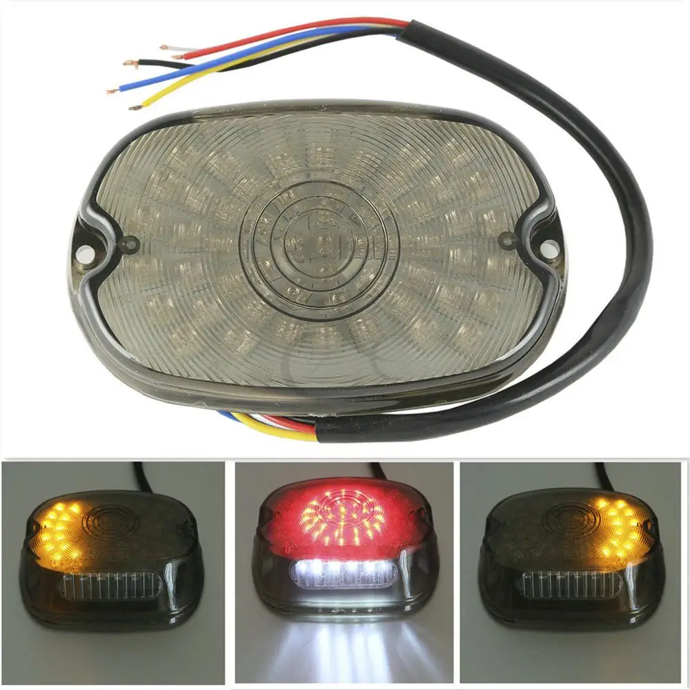 

Motorcycle LED Smoke Tail Brake Light Turn Signal Lamp For Harley Sportster Softail Fatboy FLST FLSTC