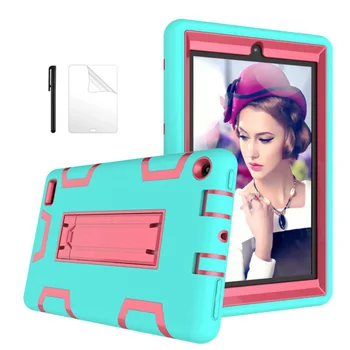 

Kids Safe Armor Case For Amazon Kindle All-new Fire 7 2019 Cover For Amazon Fire 7 2017 Heavy Duty Silicone Tablet Case+film+pen