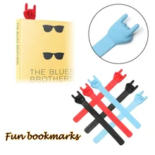 Модная ручка для пальца, креативная рок-жестовая Закладка в виде музыкального инструмента, силиконовые индивидуальные закладки для пальцев, маркеры для книг, офисные принадлежности