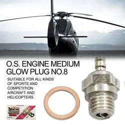 Bougie de préchauffage NO.8 OS88, pièces de moteur de Medium Hot Spark compatibles avec les avions r/c FP LA SF FX SX Series r/c, accessoires d'hélicoptère 