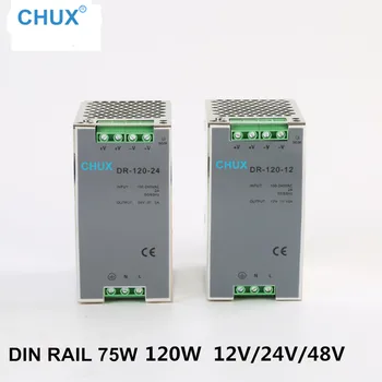 

CHUX Industrial Switching Power Supply 120W 240w 12v 24v 48v 75W Din rail type DR120w DR75W SMPS Power Supplies