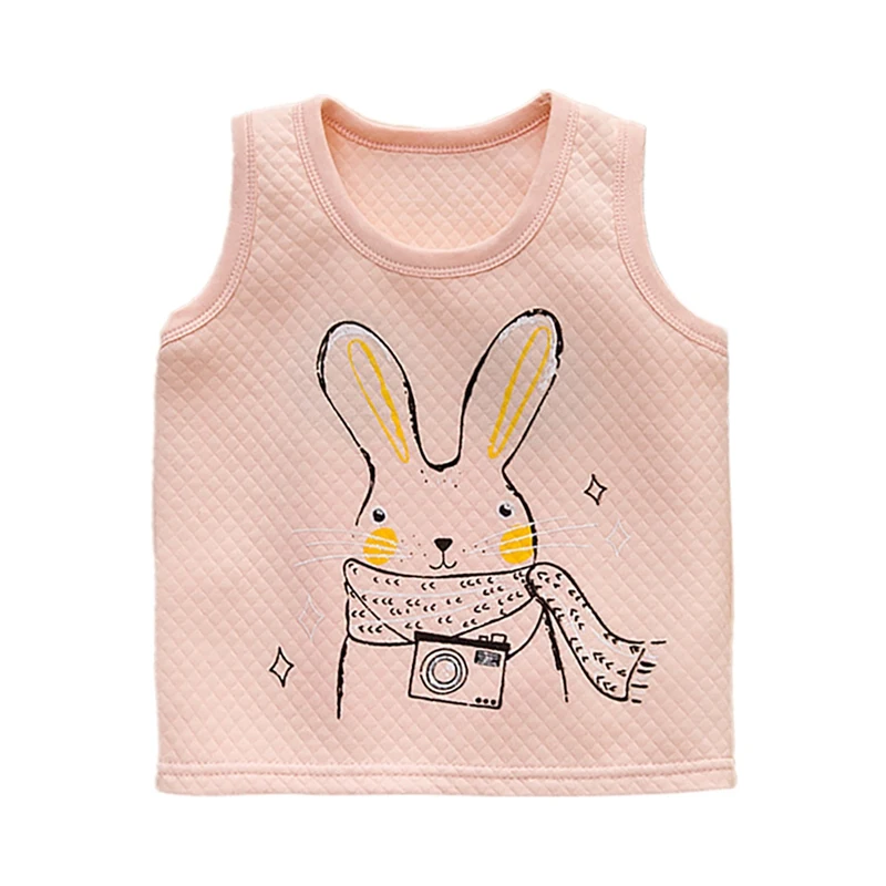Kids Vest Children Girls Coats Cartoon Jacket Winter Autumn Baby Boys Warm Sleeveless Outerwear Coats Children Outfits