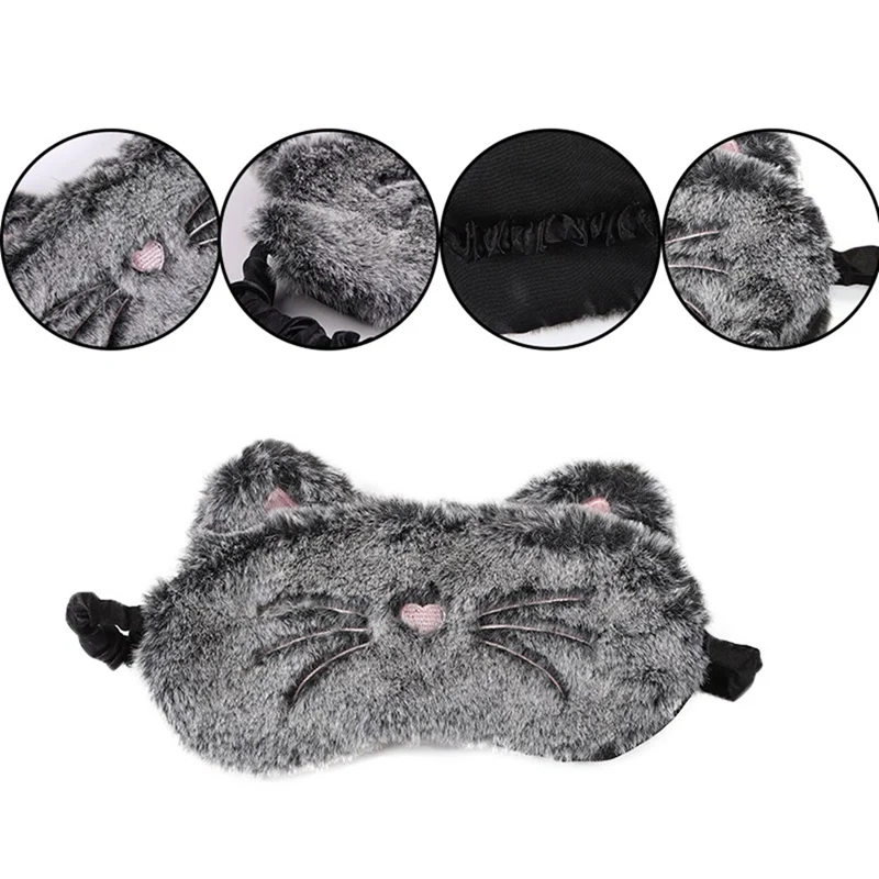 Милый мультфильм белый кролик черный Кот Eyemasks домашний портбол путешествия затенение сна тени для глаз покрытие средства по уходу за глазами