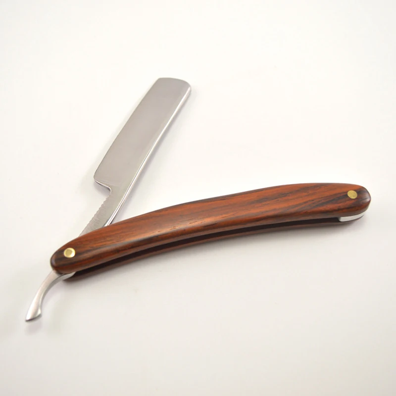 Бритва складной нож для бритья инструменты для удаления волос с деревянной ручкой прямой край из нержавеющей стали парикмахерский нож для бритья