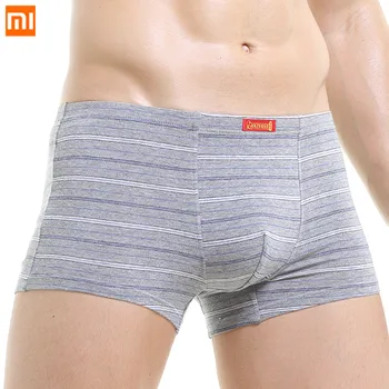 

4pcs/lot Xiaomi Cotton Underwear Men Boxer Boys Comfortable breathable underpants Men's Striped Panties Winter Warm Underwear