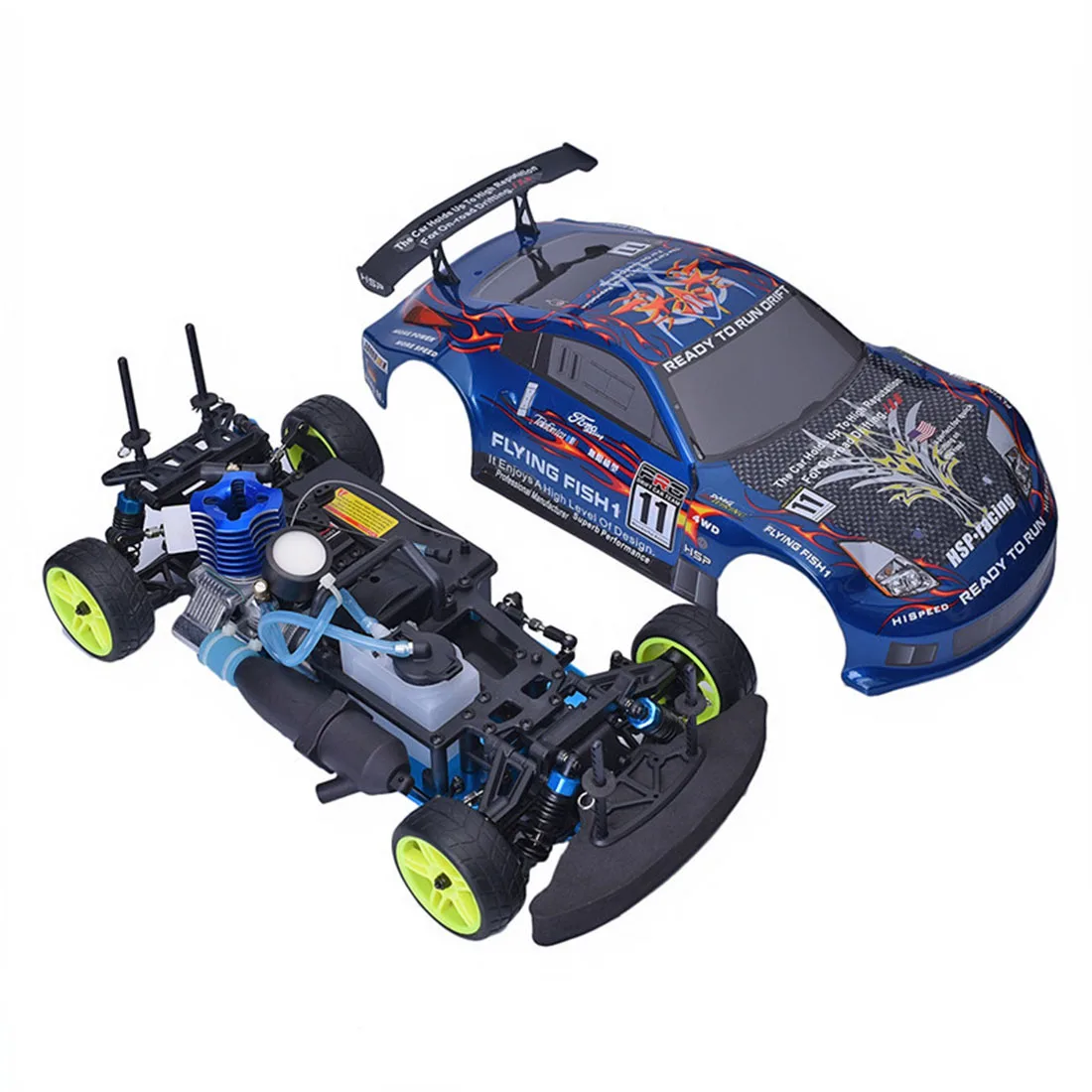 New Hot HSP 94122 1:10 4WD Methanol Fuel Powered RC Drift Car (No Need To Assemble)