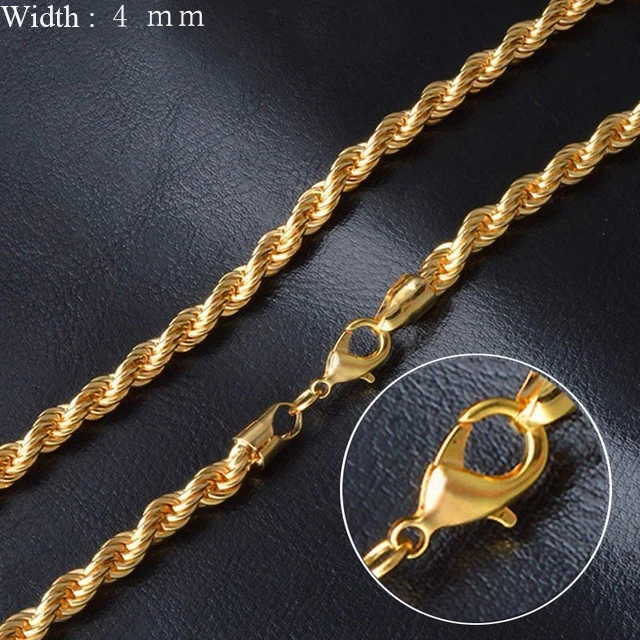 Золотая Серебряная испачканная цепочка на шею для мужчин и женщин с подвеской оптом 16-30 дюймов