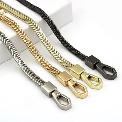 Metal Shoulder Bag Strap Snake Bone Exquisite Bag Chain Gold Silver Black Handbag Chain Replaceable Durable Bag Accessories New