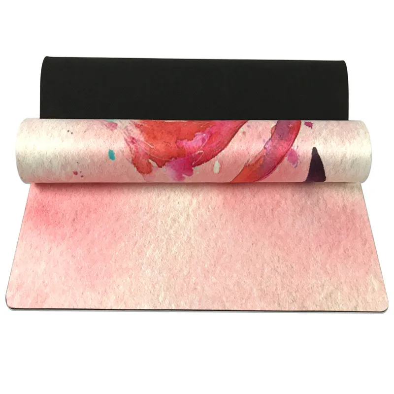 Printed rubber fitness mat sweat absorption green non-skid travel goddess mat sports floding good quality yoga mat