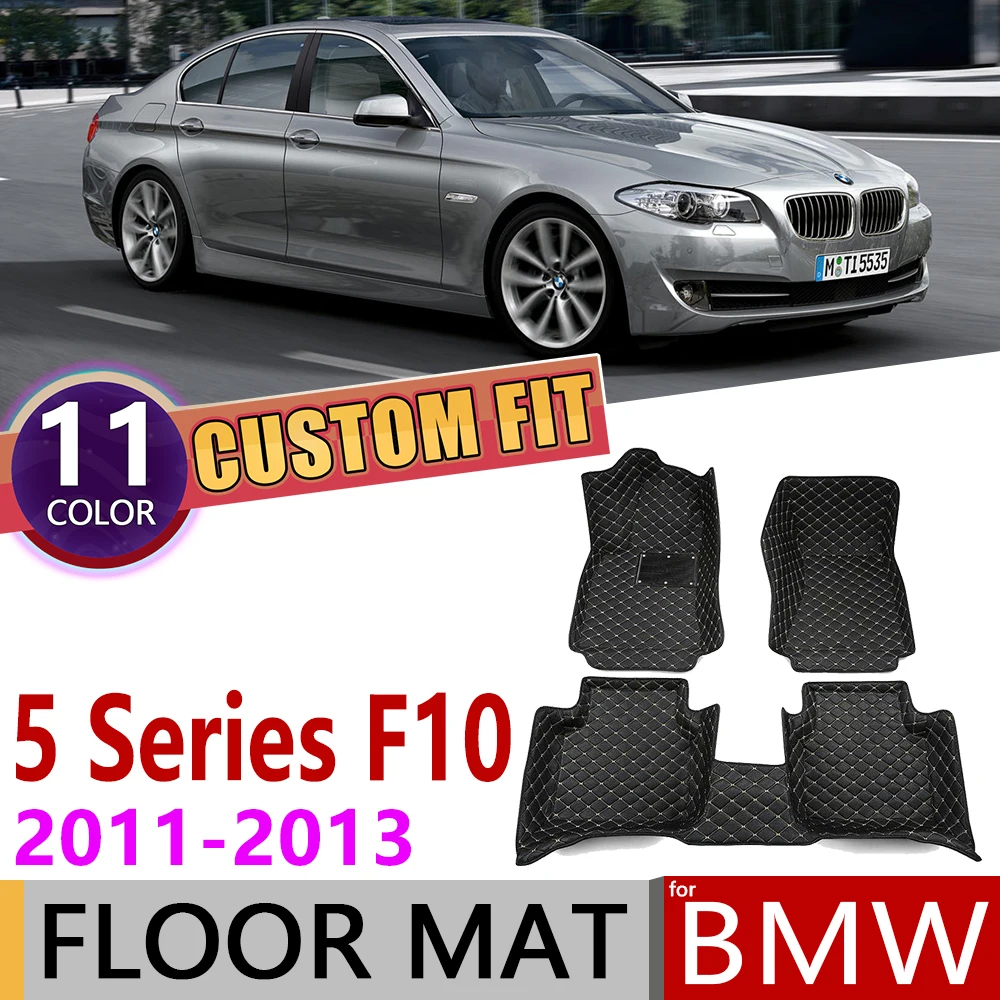 Изготовленный На Заказ Кожаный Автомобильный коврик для BMW 5 серии F10 седан 2011 2012