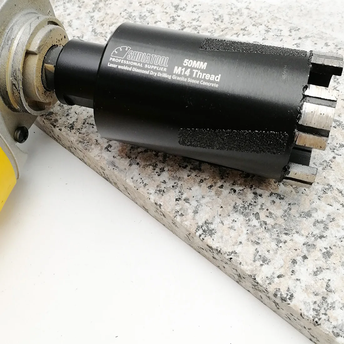 SHDIATOOL 2pcs M14 50mm Laser Welded Diamond Dry Drilling Core Bits With Side Protection Hole Saw Hard Granite Marble Drill Bit