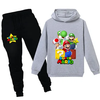 

2020 super mario The New Casual Trendy Sweatshirt Medium Kids Kids Hoodie Boys and Girls Solid Color Long Sleeve Set