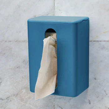 

19X12X9CM Home Kitchen ABS Tissue Box Solid Napkin Holder Wall Mounted Self Adhesive Hotel Storage Box Nordic Style Organizer