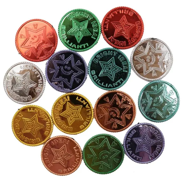 Lucky Pirate Gold Coins Plastic Set of 100,Play Gold Treasure Coins for Play P31B 3