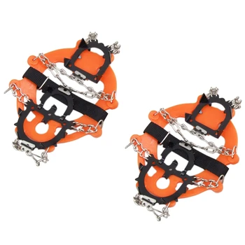 

LJL-Crampons 12 Teeth Anti Slip Ice Snow Traction Cleats Crampons Ice Snow Grippers Spikes for Shoes Winter Skidproof Crampons