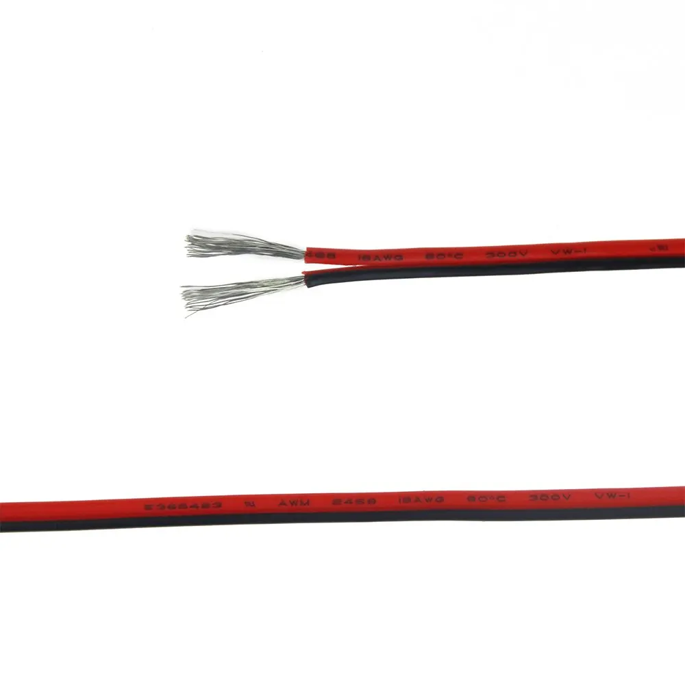 18 AWG 2pin удлинитель провода кабель шнур, 65.6ft 18 калибр UL список крючков электрические провода Луженые Медные нити, красный черный jk1575