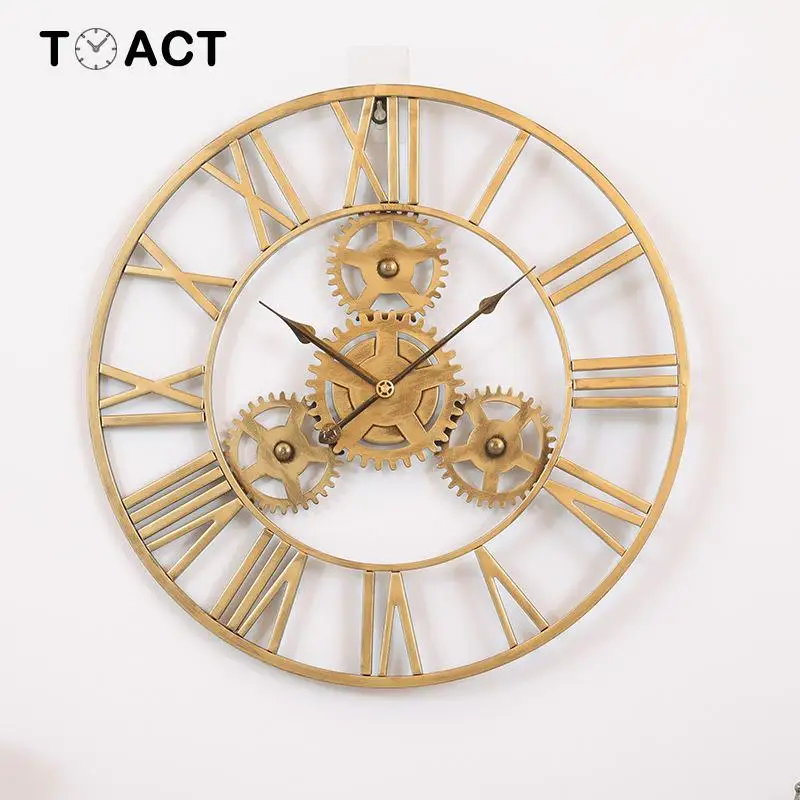 Настенные часы ручной работы большого размера 3d Ретро деревенские декоративные