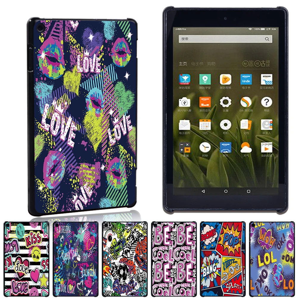 

Anti-cratch Graffiti Tablet Case For Amazon Fire 7(5th/7th/9th Gen)/HD 8(6th/7th/8th Gen)/HD 10(5th/7th/9th Gen) + Free Stylus