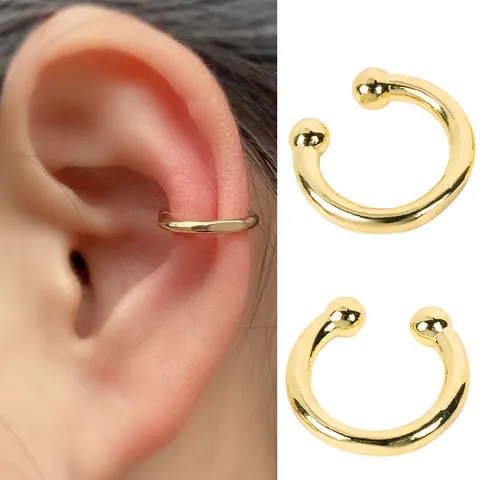 Earrings Without Ear Hole Star Wrap Clip On Earrings Earcuff for Women Chain Hollow Ear Cuff  Fake Earring Piercing