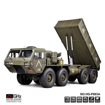 شراءHG P803A ترقية ضوء الصوت RC سيارة 1:12 2.4G راديو سيارة التحكم للجيش الأمريكي العسكرية 5 كجم الحمولة بدون شاحن بطارية