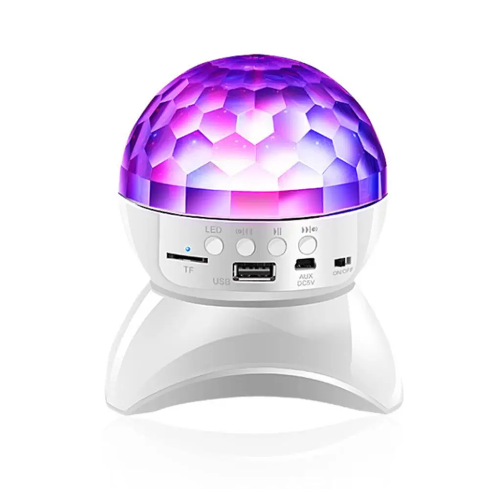 Сценический светильник USB/TF/AUX Bluetooth динамик DJ клуб праздник светильник ing стробоскоп светильник фантастическое вращение на 360 ° хрустальный магический шар