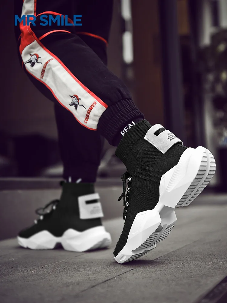

Winter Online Celebrity Shoe Men's Trendy Shoes Hight-top Socks Korean-style Trend Versatile Casual Extra High Sports MEN'S SHOE