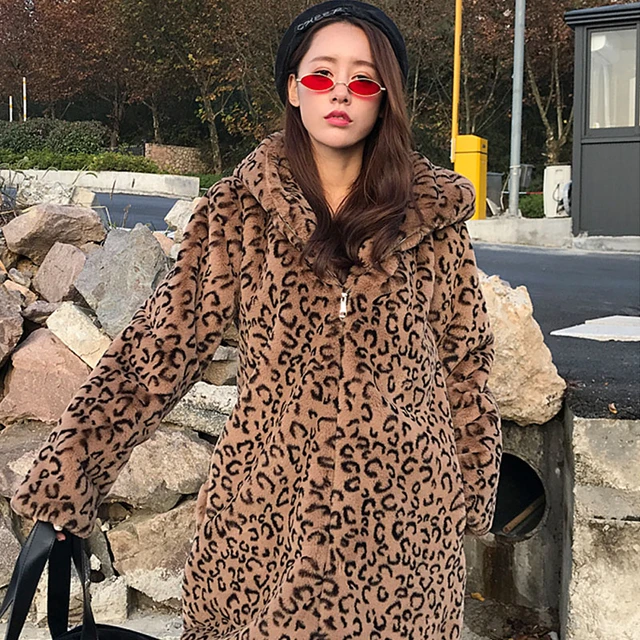 manteau leopard capuche