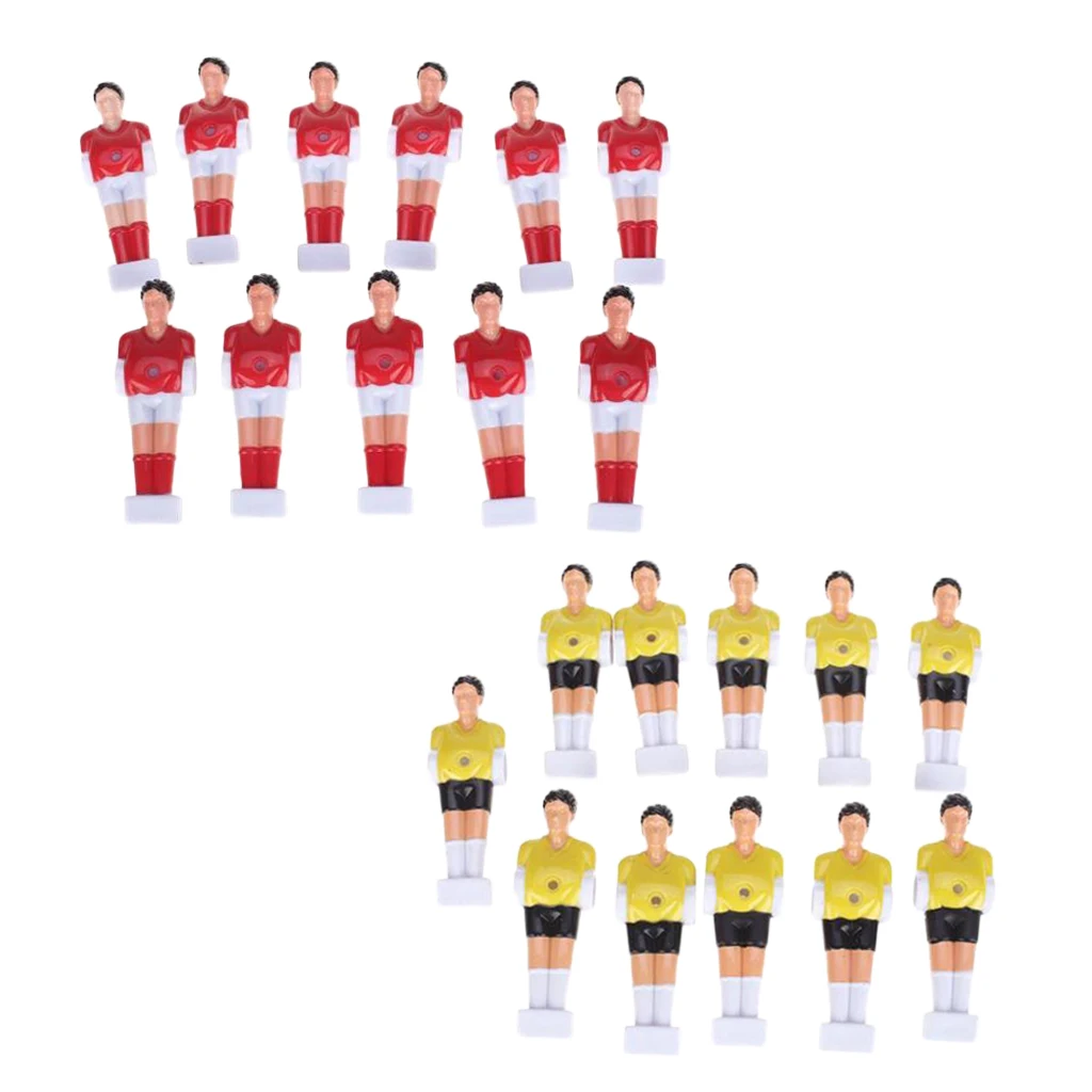22 PCS Red & Yellow Foosball Men Table Soccer Player Indoor Game for Football Lovers