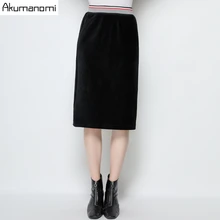 Юбка Вельветовая Женская Осень-зима, большие размеры 5xl-l, Высококачественная Черная Повседневная Юбка До Колена, прямая юбка Jupe Femme Falda De Mujer