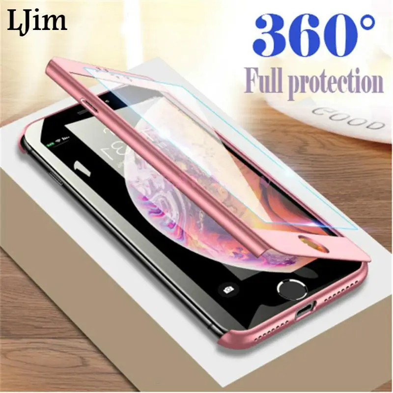 Luxury 360 Protective Full Case For iPhone 11 Pro XS MAX X XR 8 Plus 6 6S 7 5 5S SE Phone Shell Cover with Glass Capa Coque |