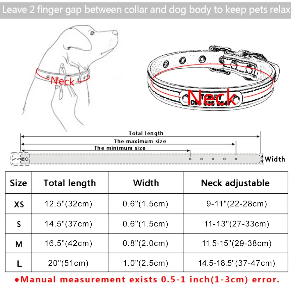 Adjustable Personalised Dog Collar