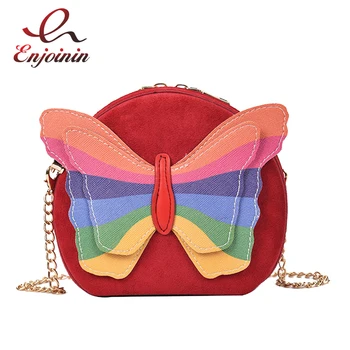 

Color Butterfly Faux Suede Casual Fashion Girl's Chain Purse Shoulder Bag Tote Bag Women Handbag Crossbody Mini Bag Clutch Bag