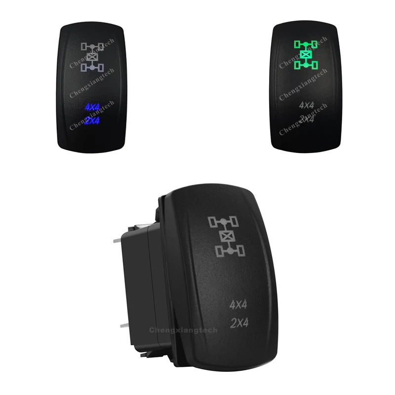 Up Interruttore A Bilanciere A Led Blu Verde E Basso-4X 4/2X4 - 3 Pin Spst On-Off Per Pannello Interruttore A Bilanciere Per Barche Per Auto Mastro Fa