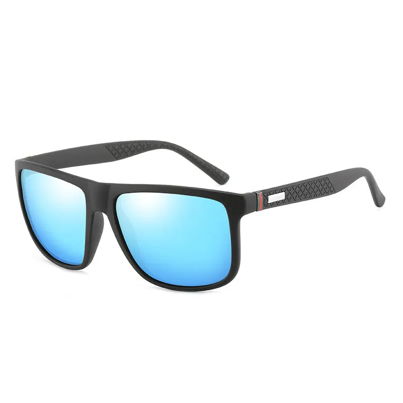 C02BlackBlue Классические поляризованные солнцезащитные очки для мужчин для вождения рыбалки, мужские солнцезащитные очки, ретро очки, квадратные UV400 очки PL1137 - Цвет линз: C02BlackBlue