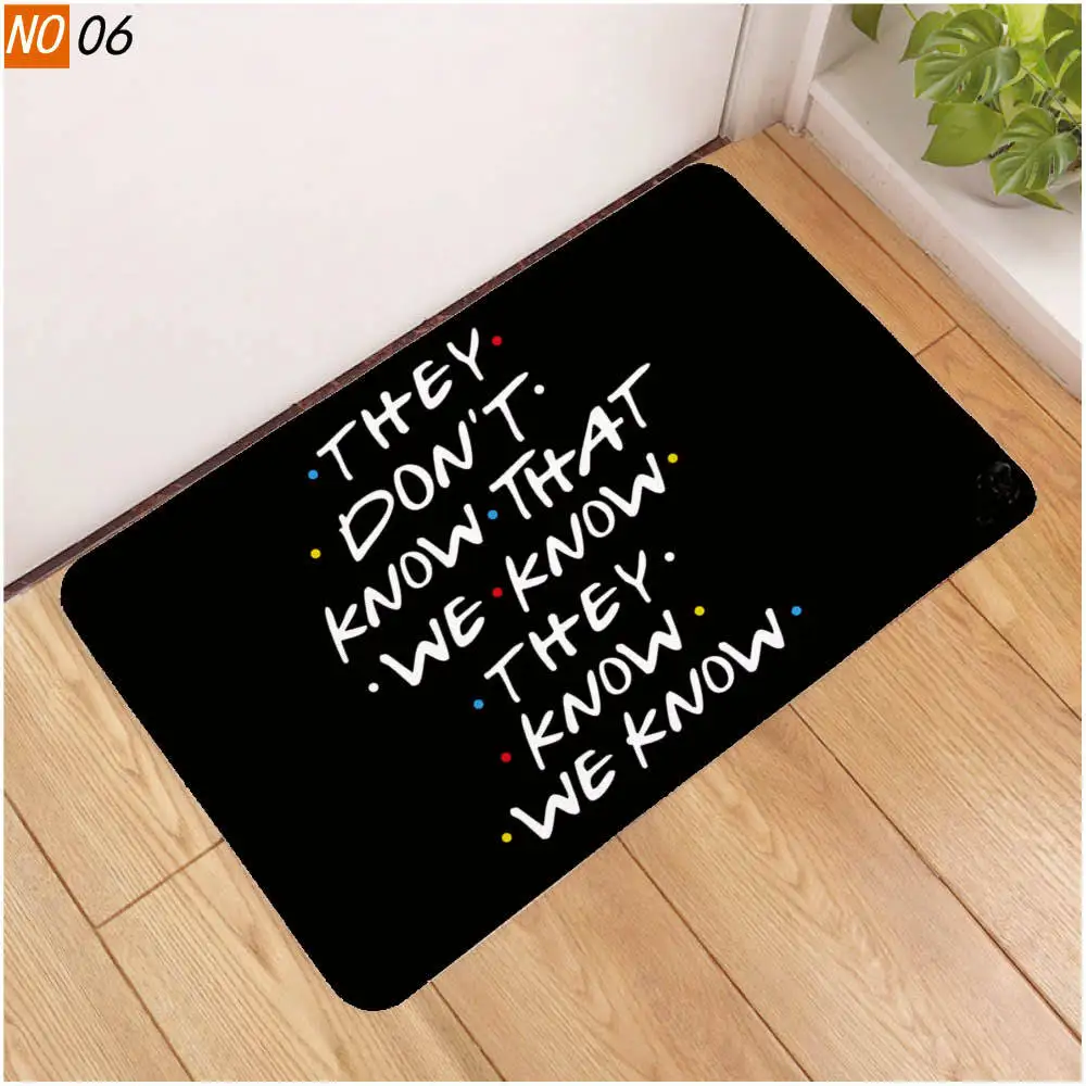 Felpudo clásico con letras de Friends, Felpudo con citas divertidas  impresas, Alfombra de bebé para dormitorio, cocina, alfombrillas  decorativas antideslizantes para puerta - AliExpress