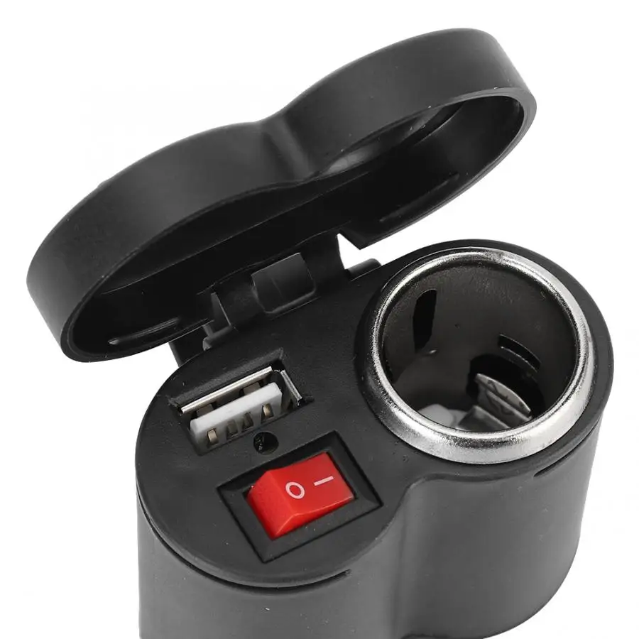Прикуриватель мотоцикл прикуриватель 2 в 1 Универсальный мотоцикл usb зарядный порт Водонепроницаемая Зажигалка на электропитании адаптер
