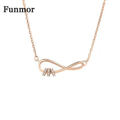 

Funmor Casual Necklace 925 Sterling Silver Jewelry Zircon For Women Girls Appointment Wedding Decoration Accessories Presents