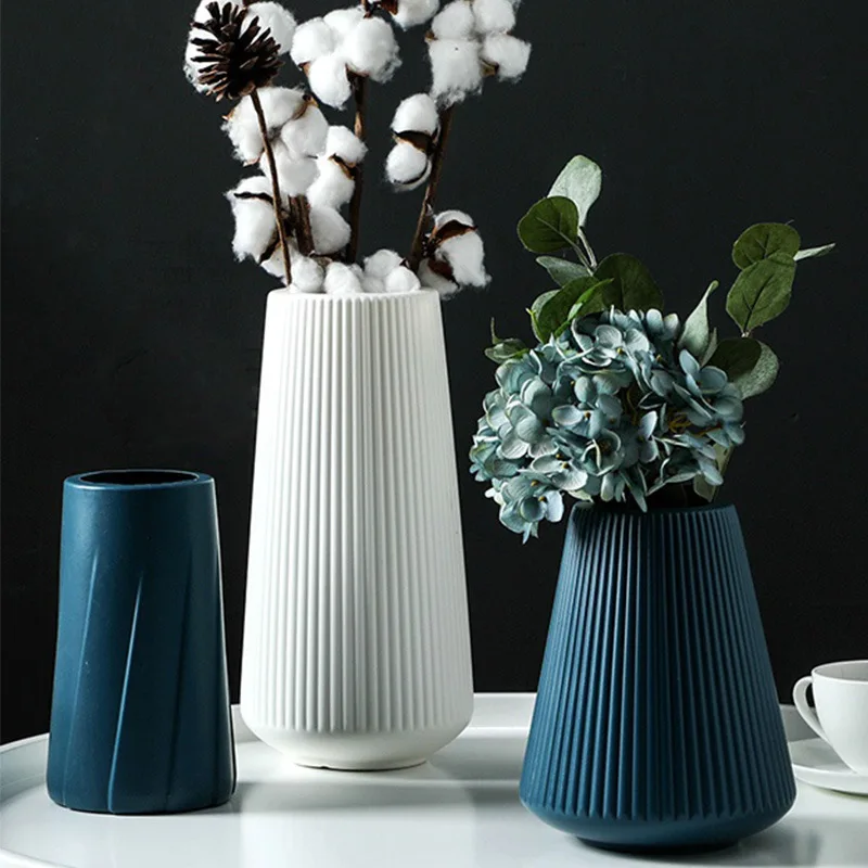 Plastic Vase Ornaments Decoration Origami Living-Room Modern Morandi 