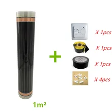 MINCO HEAT 220 В 1 квадратный метр Электрический инфракрасный пленочный теплый пол с термостатом 50 см X 2 м наборы ковриков