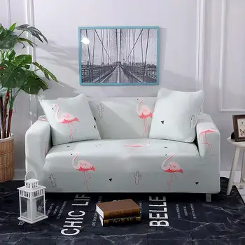 

46 Stretch Sofa Slipcover Flamingo printed Sofa Cover Furniture Protector Couch Soft Polyester with Elastic Bottom Anti-Slip