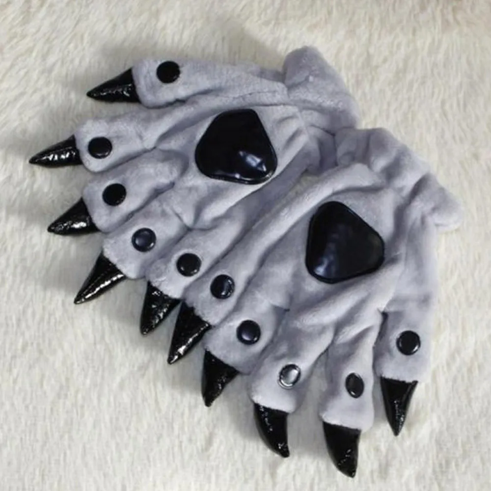 Hot Winter Glove Animal Cartoon Paw Gloves Plush Keep Warm Claws Stitch Dinosaur Bear Cosplay Winter Warm Accessories#15