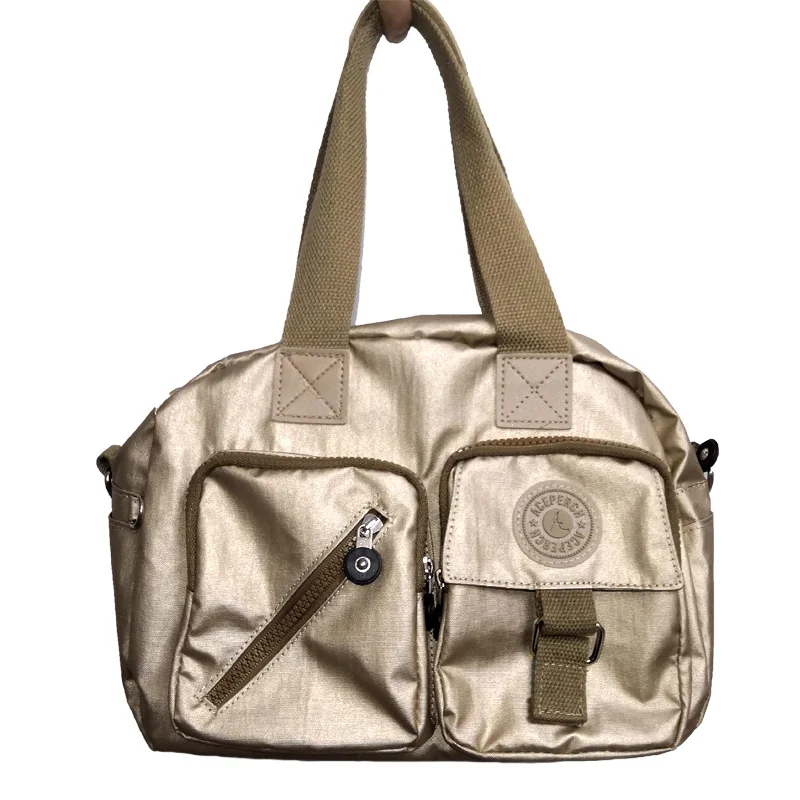 Повседневная сумка через плечо для женщин сумки дизайнерские Bolsa Feminina водонепроницаемые нейлоновые сумки-мессенджеры сумки с цветочным дизайном - Цвет: Golden