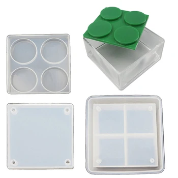 

Handmade Stacking Storage Containers Resin Mold Square Small Box With Lids Stackable Storage Bin Box Resin Casting Molds