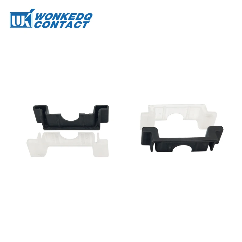 Din Rail Din Rail Terminal Block 2Pcs NS35-HT-B/T Din Rail Cut Resistant Protect 7.5 Thickness Black/Transparent Terminal Block End Cap Protector