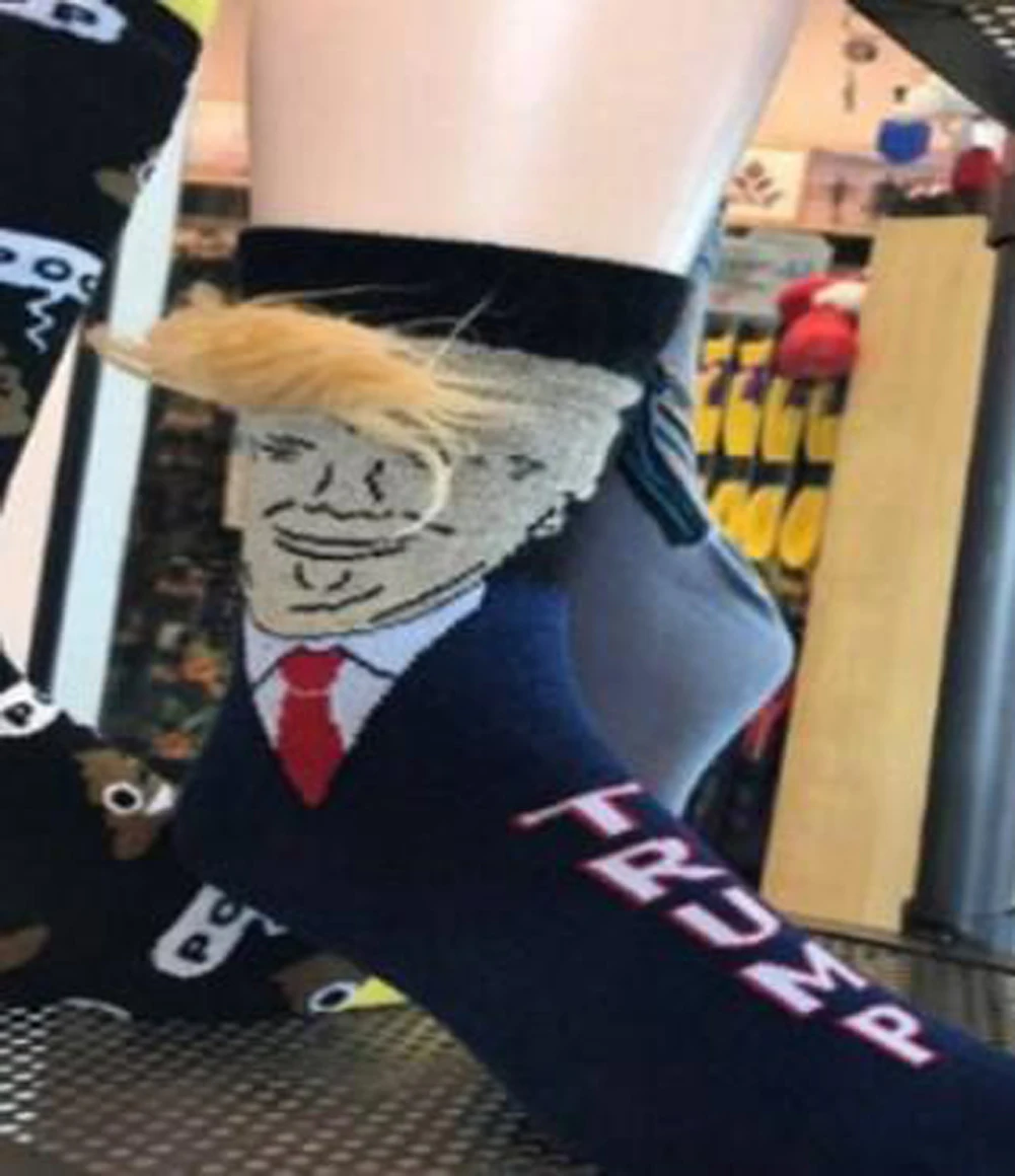 Носки Дональда Трампа с 3D поддельными волосами, носки с персонажами, принт с поддельными волосами, хлопковые носки, забавные унисекс, мужские и женские носки