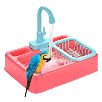 

Bird Feeder Parrot Automatic Bathtub Swimming Pool Faucet Bird Cage Bathroom Toys