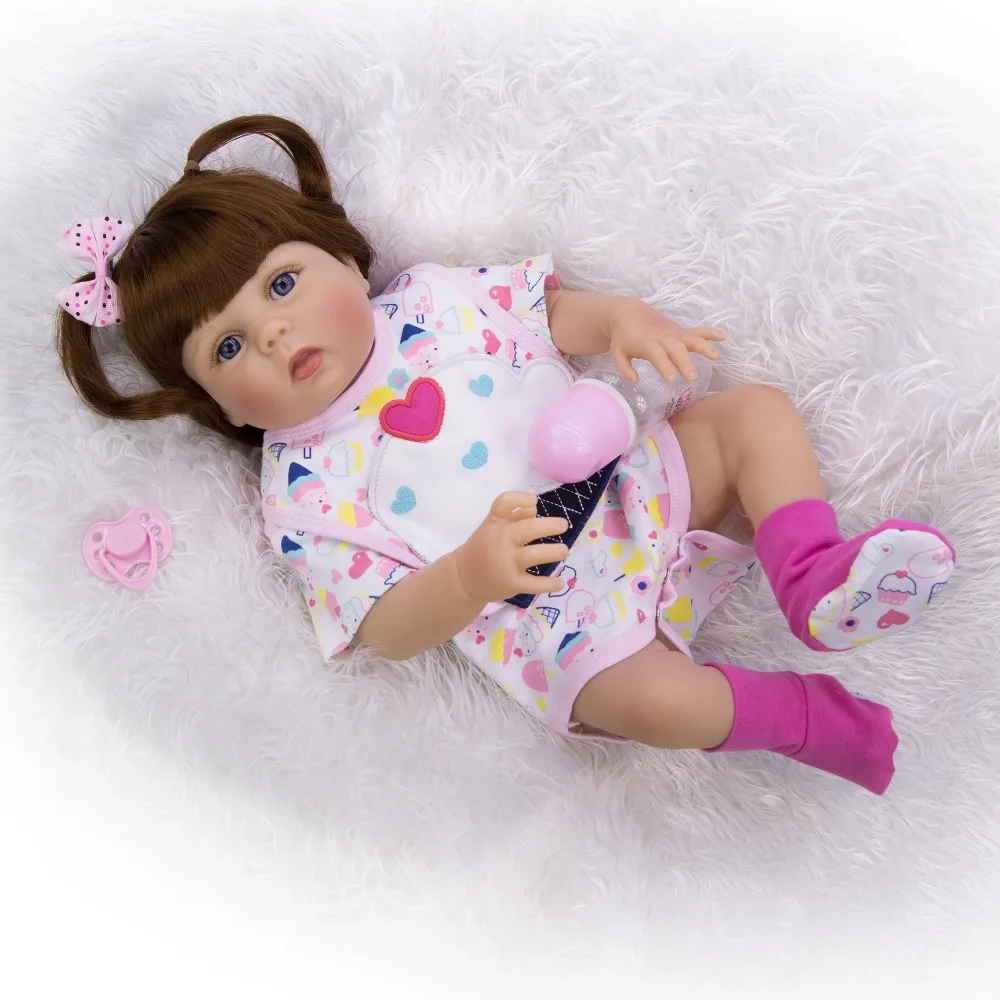 

Bebe Reborn Baby 22 inch silicone vinyl body Dolls girls Simulation Toys for Children Lifelike Handmade dollgift with a clothes