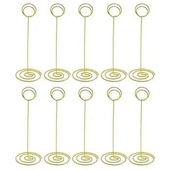 

Wire Shape Place Card Holder Stands, Table Name Number Holders, Paper Menu Picture Memo Note Photo Clip Holder Food Signs for We