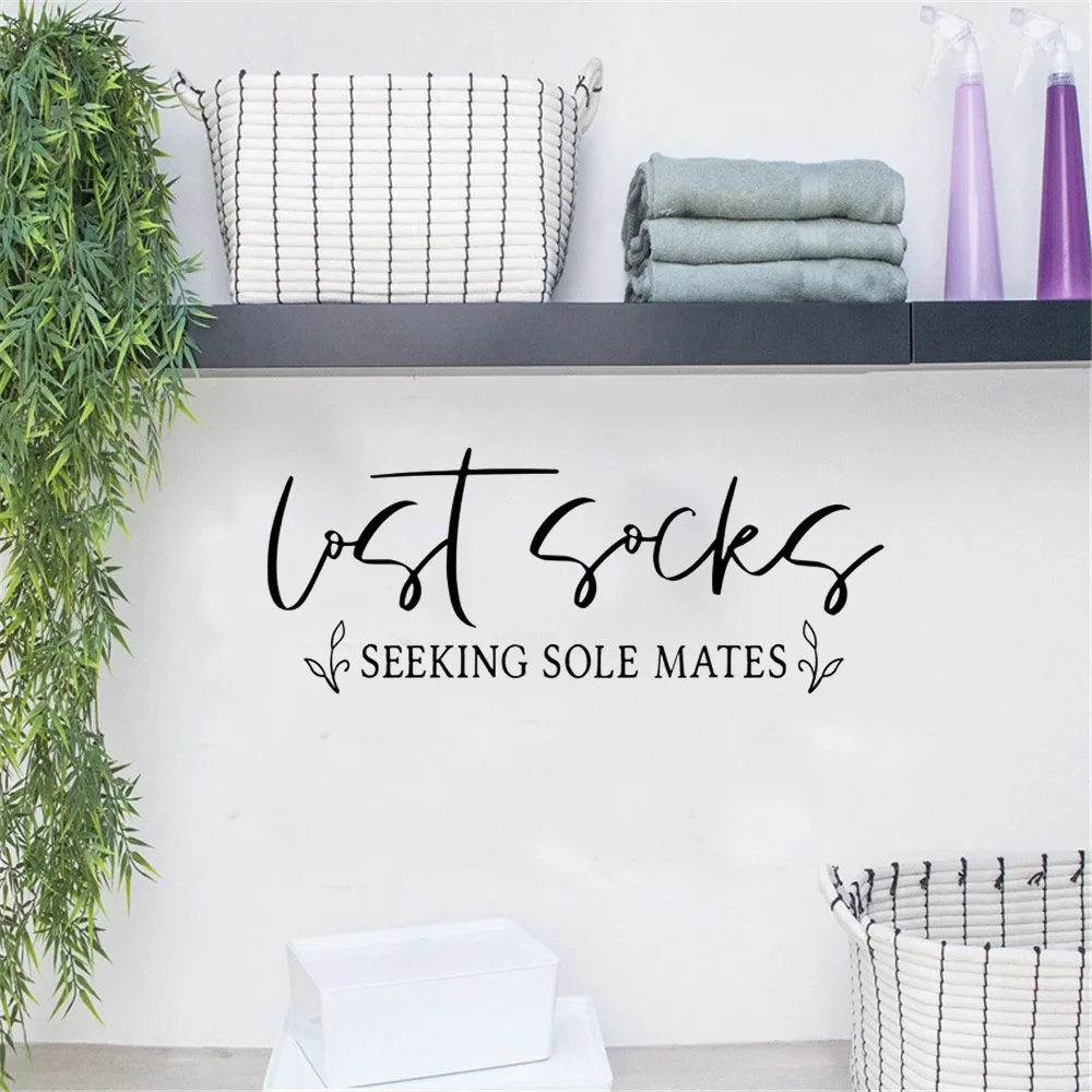 Потерянные носки SeekingSole Mates Прачечная виниловая наклейка на стену постер для