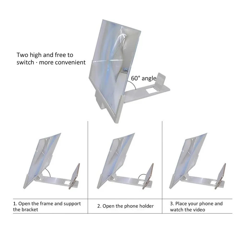 14 ''складной, для мобильного увеличитель для экрана телефона 3D HD Экран усилитель Подставка Кронштейн увеличитель экрана увеличивающая